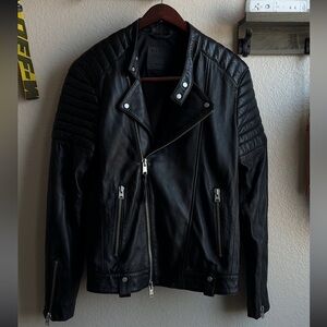ALL SAINTS Black Leather Biker Jacket